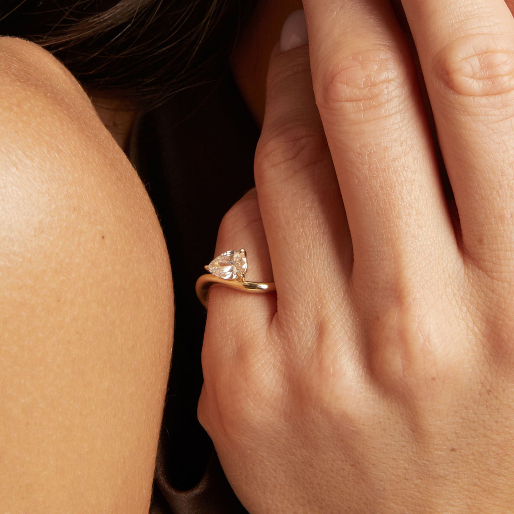 1ct Pear Lab Grown Diamond Floating Ring