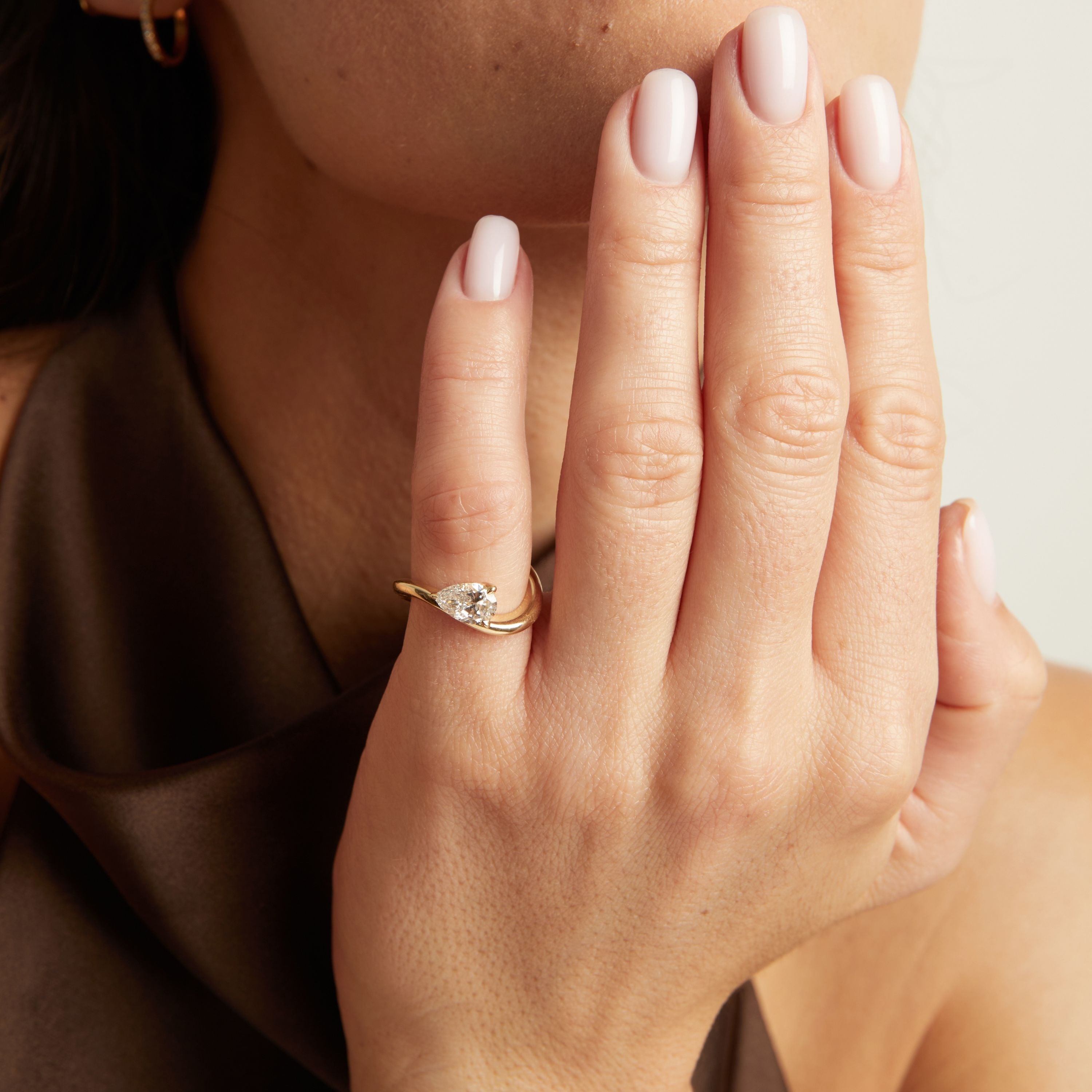 1ct Pear Lab Grown Diamond Floating Ring