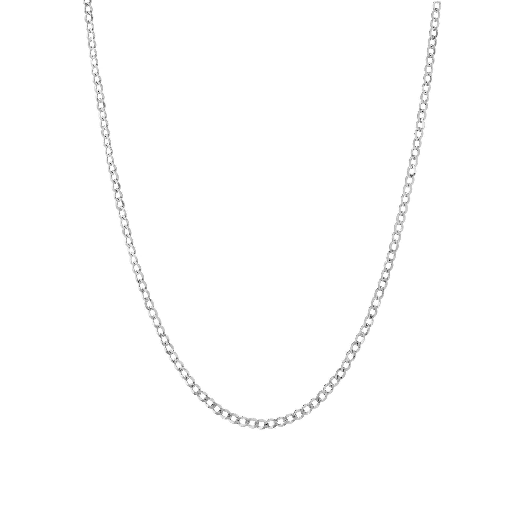 Medium Gold Curb Chain Necklace Vermeil 14K White Gold 18in 22in First