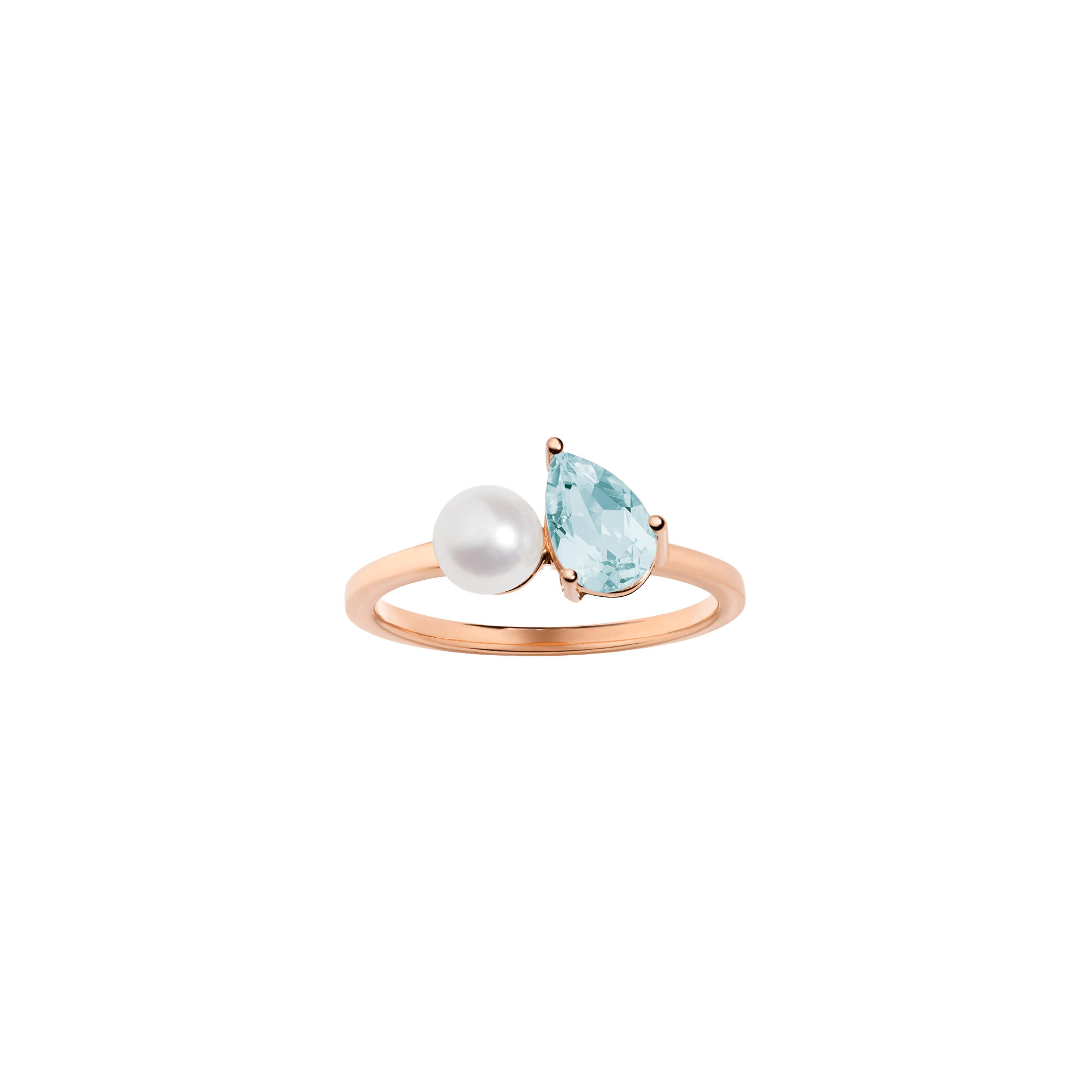 Pearl Toi et Moi Ring - Aquamarine