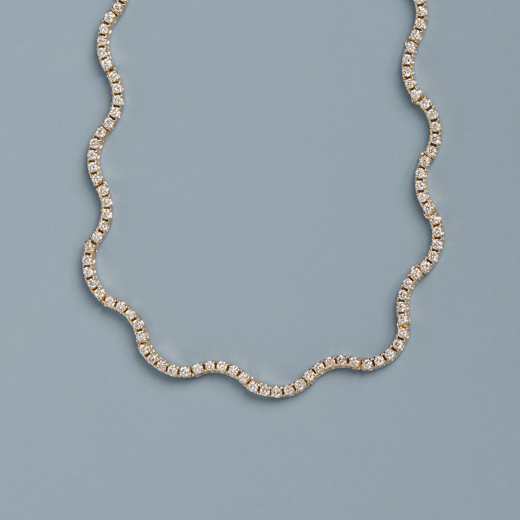 Lab Grown Diamond Wave Tennis Necklace