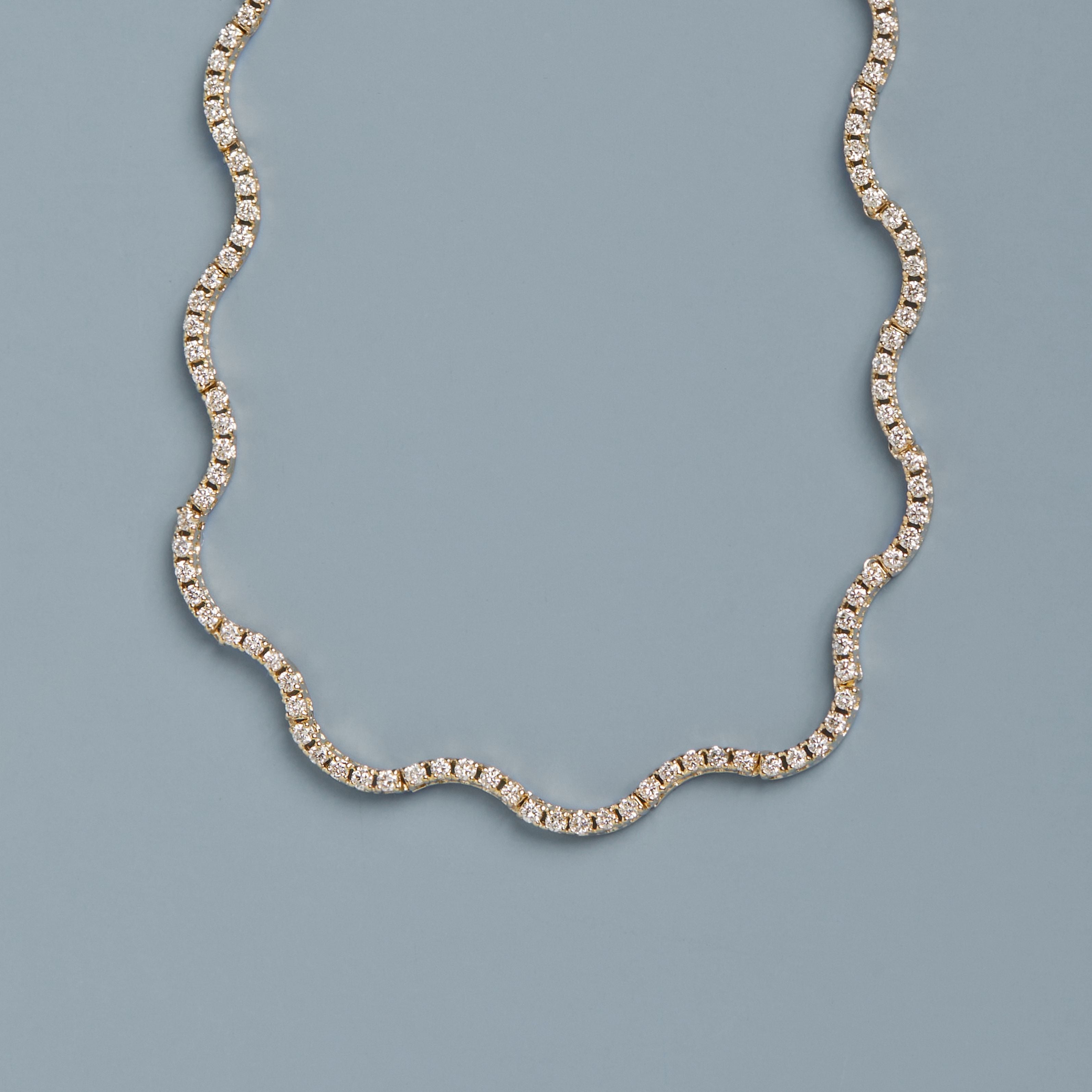 Lab Grown Diamond Wave Tennis Necklace