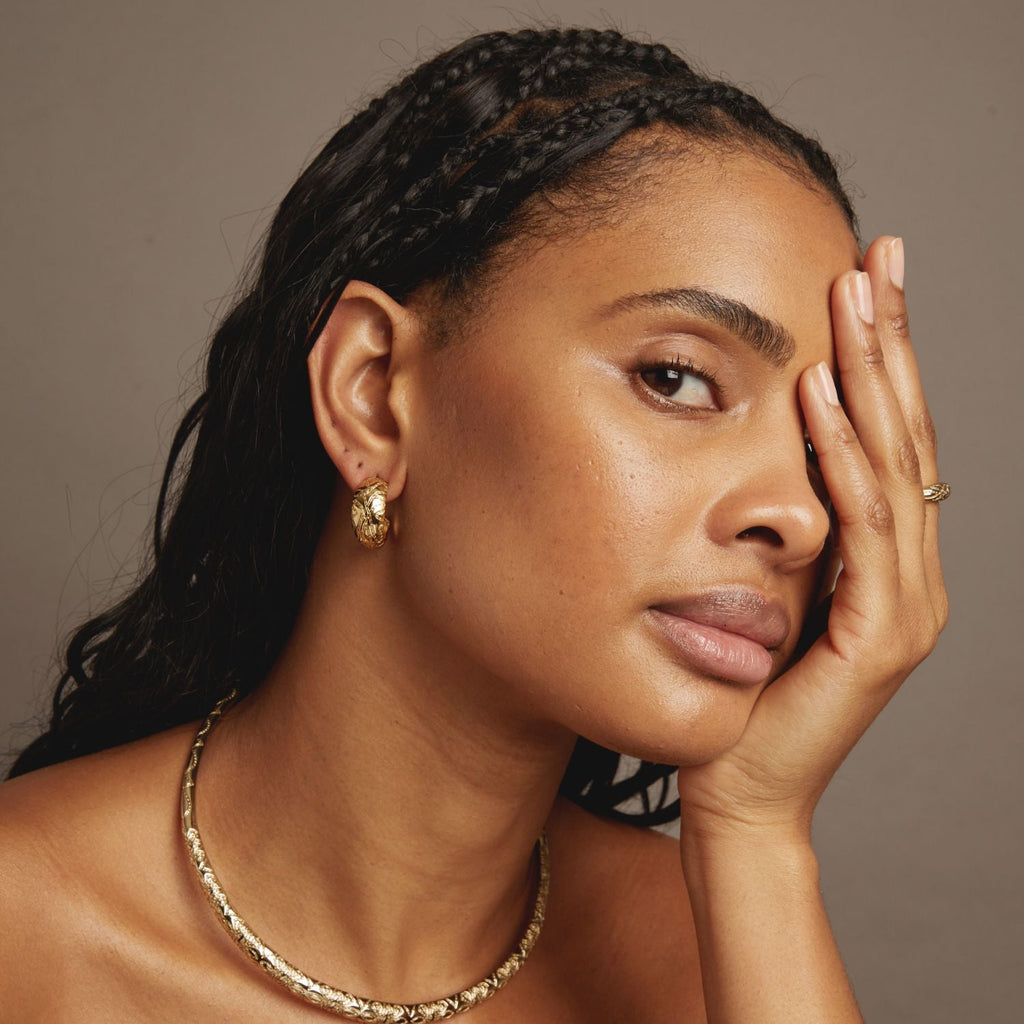 Aurate x Frye: Western Stitch Hoop Earrings