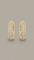 Diamond Pavé Hoop Earrings in Yellow Gold