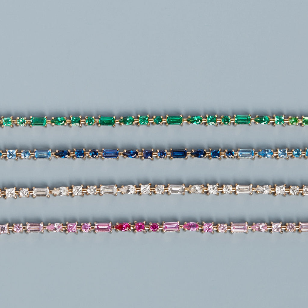 Green Ombré Mosaic Tennis Bracelet