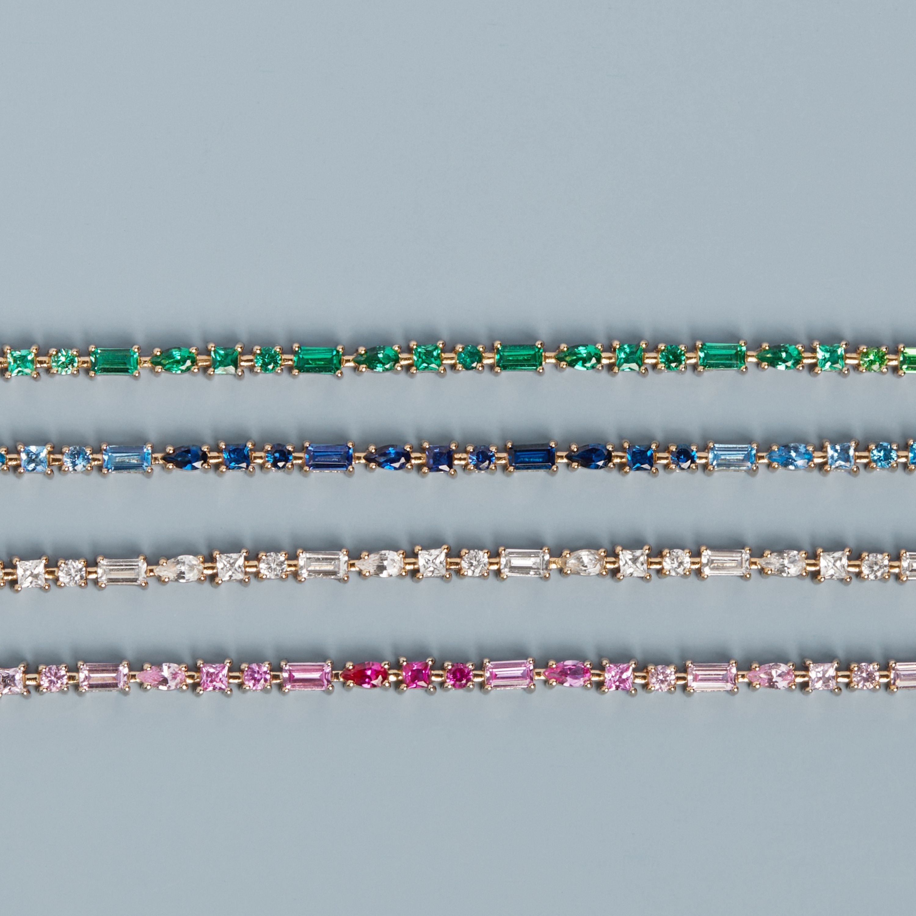 Green Ombré Mosaic Tennis Bracelet