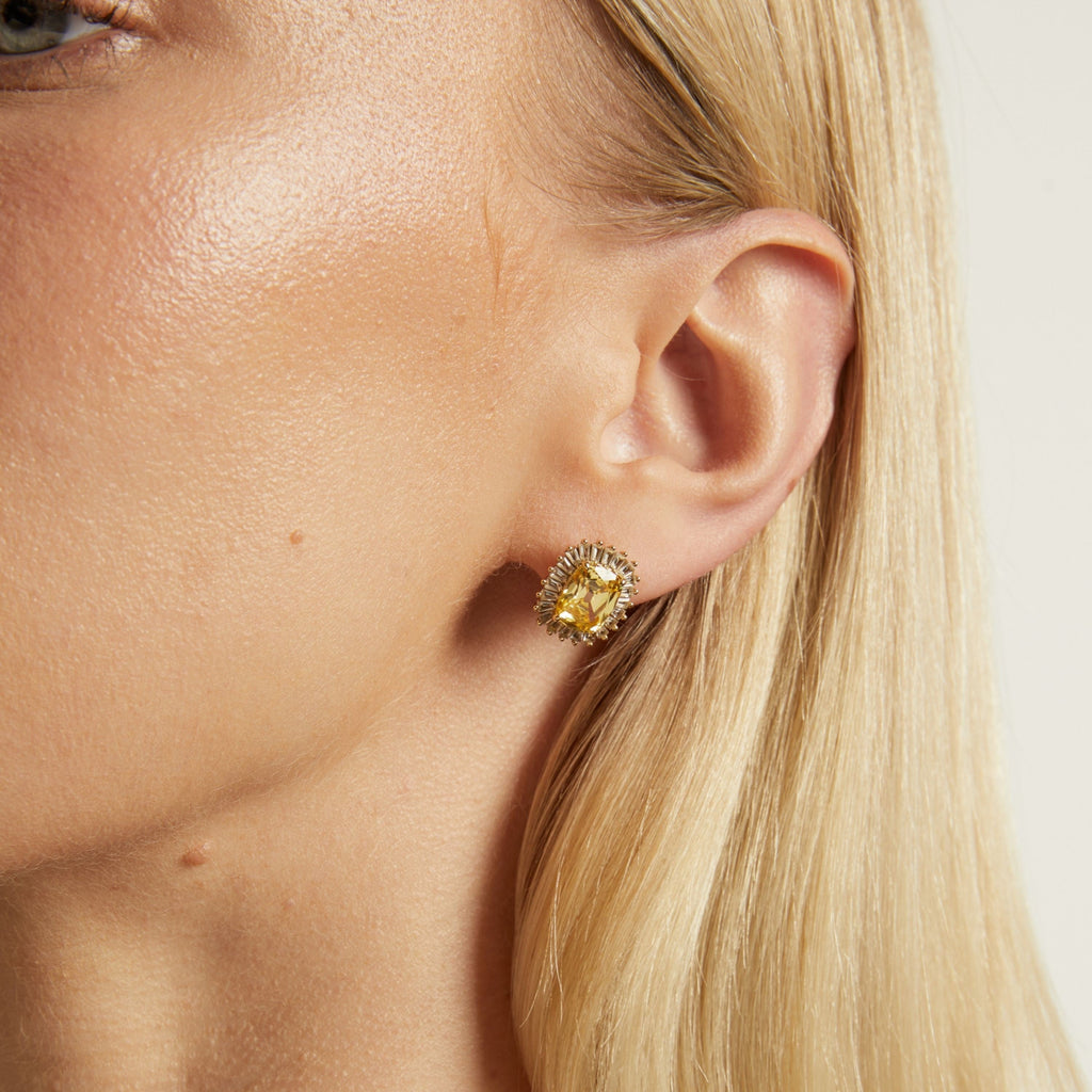 Lab Grown Yellow Canary Alexandra Earrings