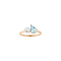 Pearl Toi et Moi Ring - Aquamarine