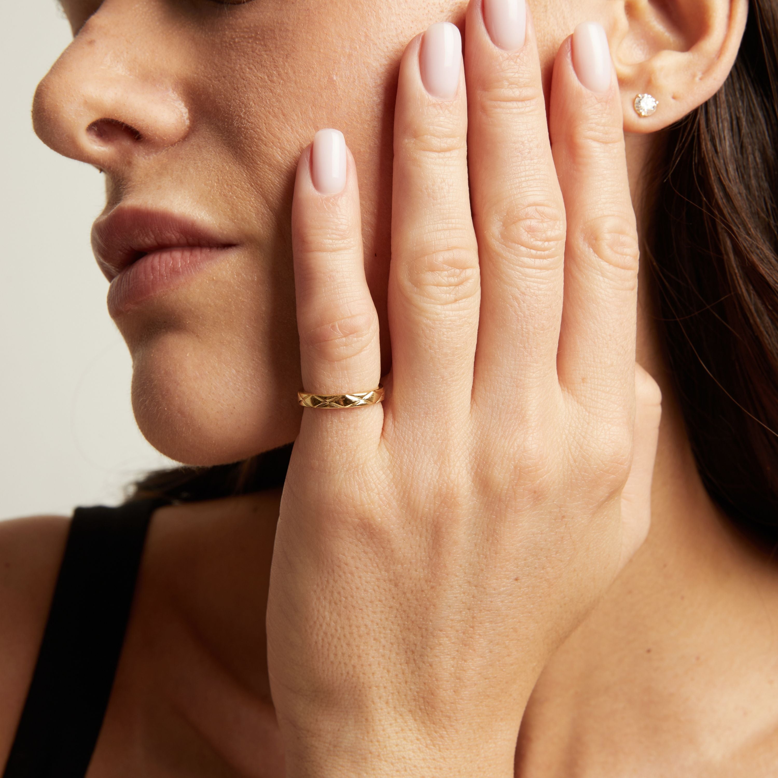 Mini Quilted Gold Ring