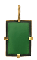 Lennox Pendant w/Green Enamel, Gold Vermeil