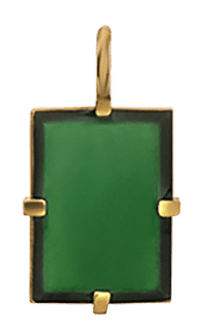 Lennox Pendant w/Green Enamel, Gold Vermeil