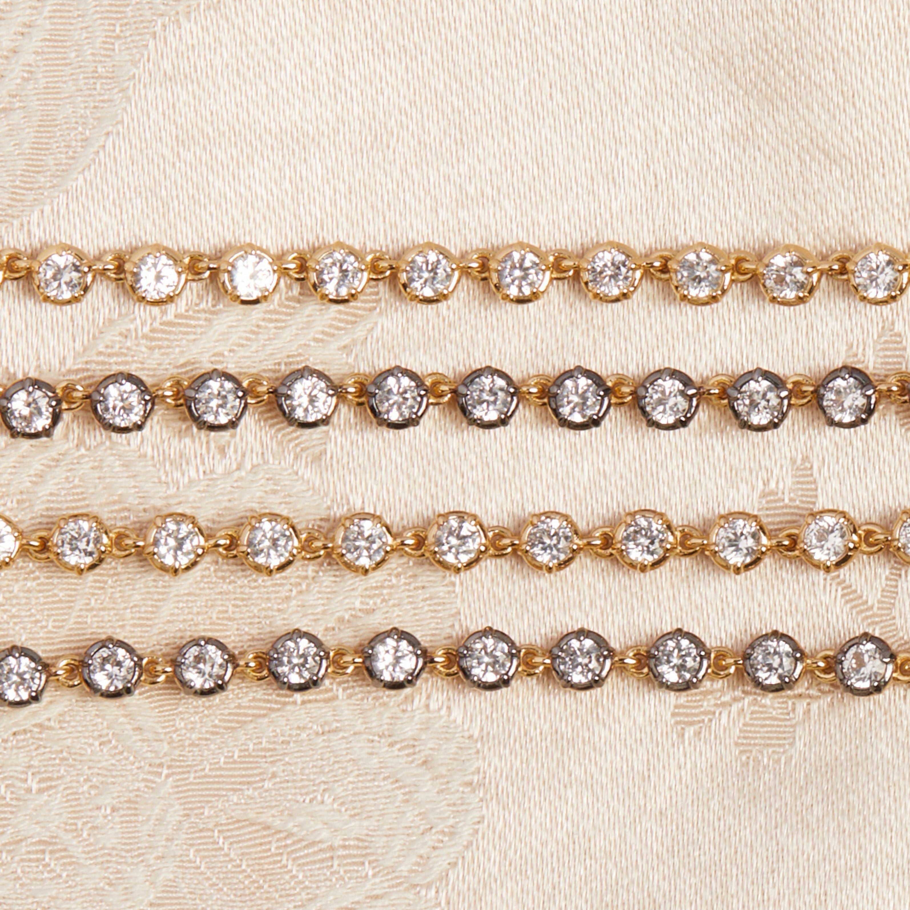 Lab Grown White Sapphire Georgian Tennis Bracelet