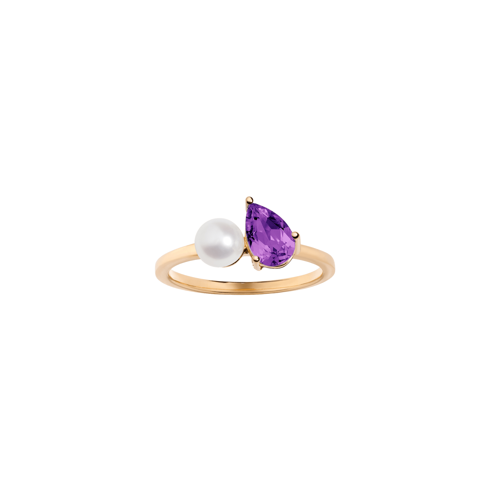Pearl Toi et Moi Ring - Amethyst
