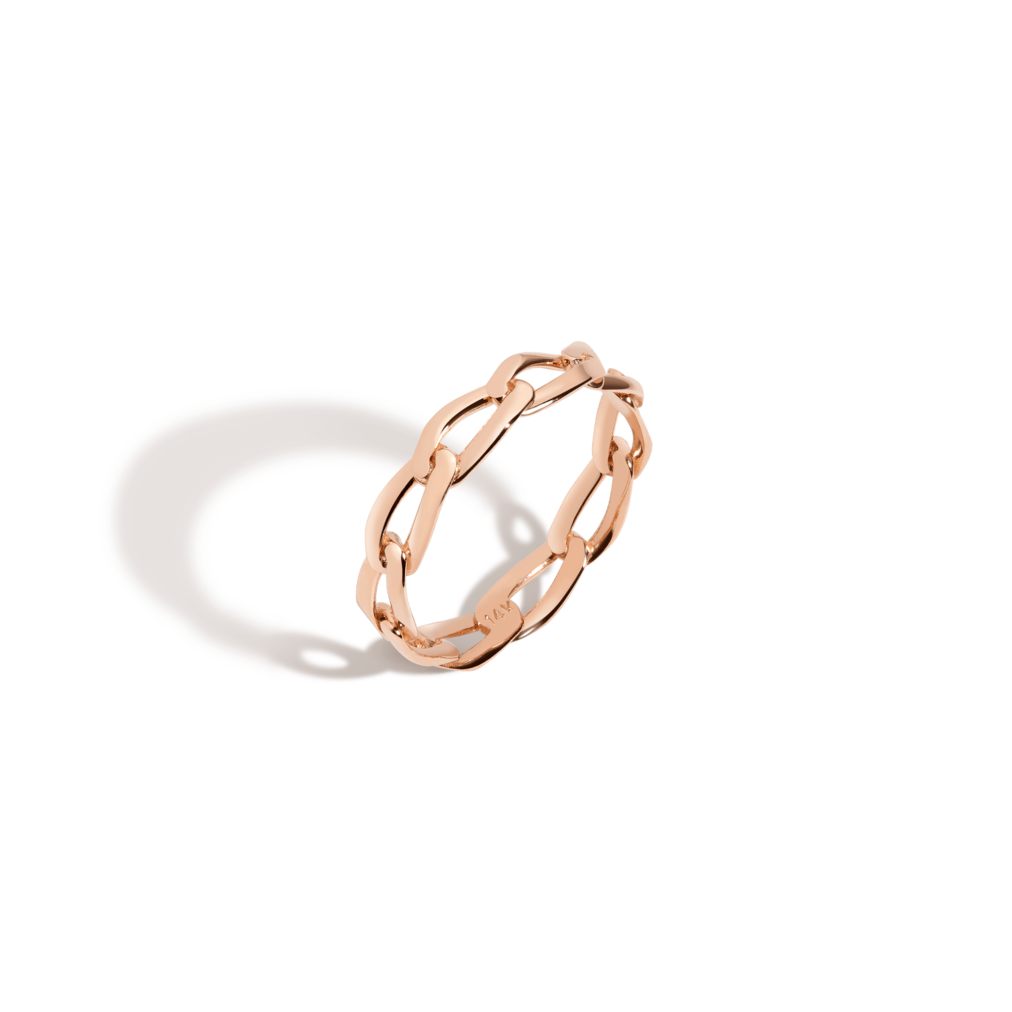 Loose Link Chain Ring Vermeil Rose Gold 14K Rose Gold 18K Rose Gold First