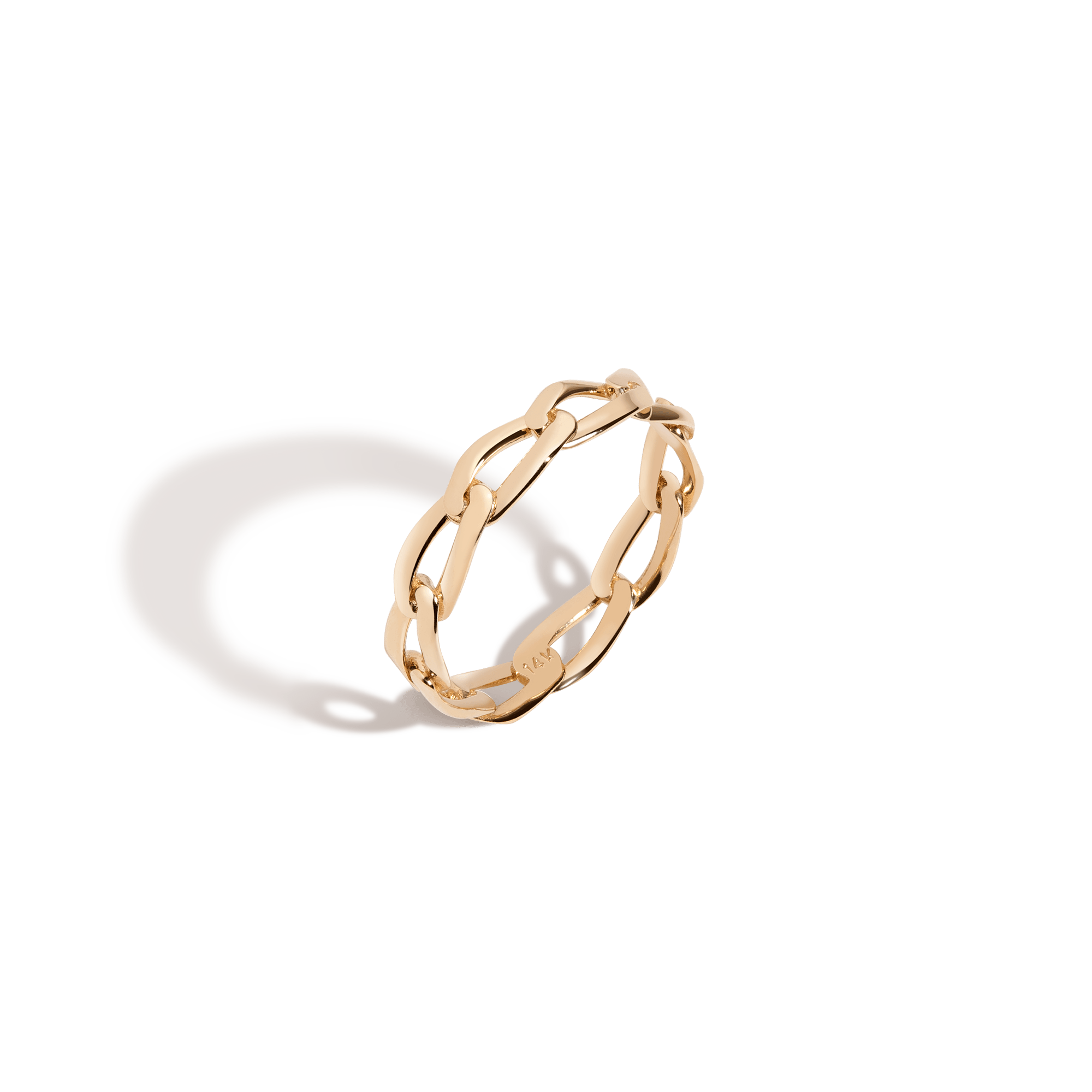 Loose Link Chain Ring Vermeil Yellow Gold 14K Yellow Gold 18K Yellow Gold First