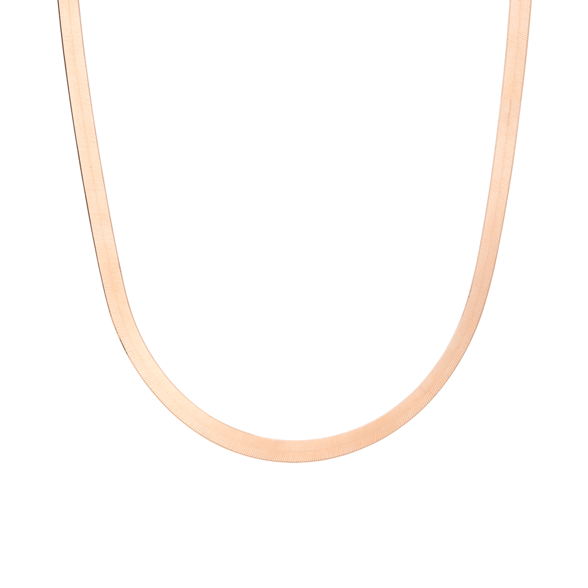 Gold Herringbone Chain Necklace - 5mm