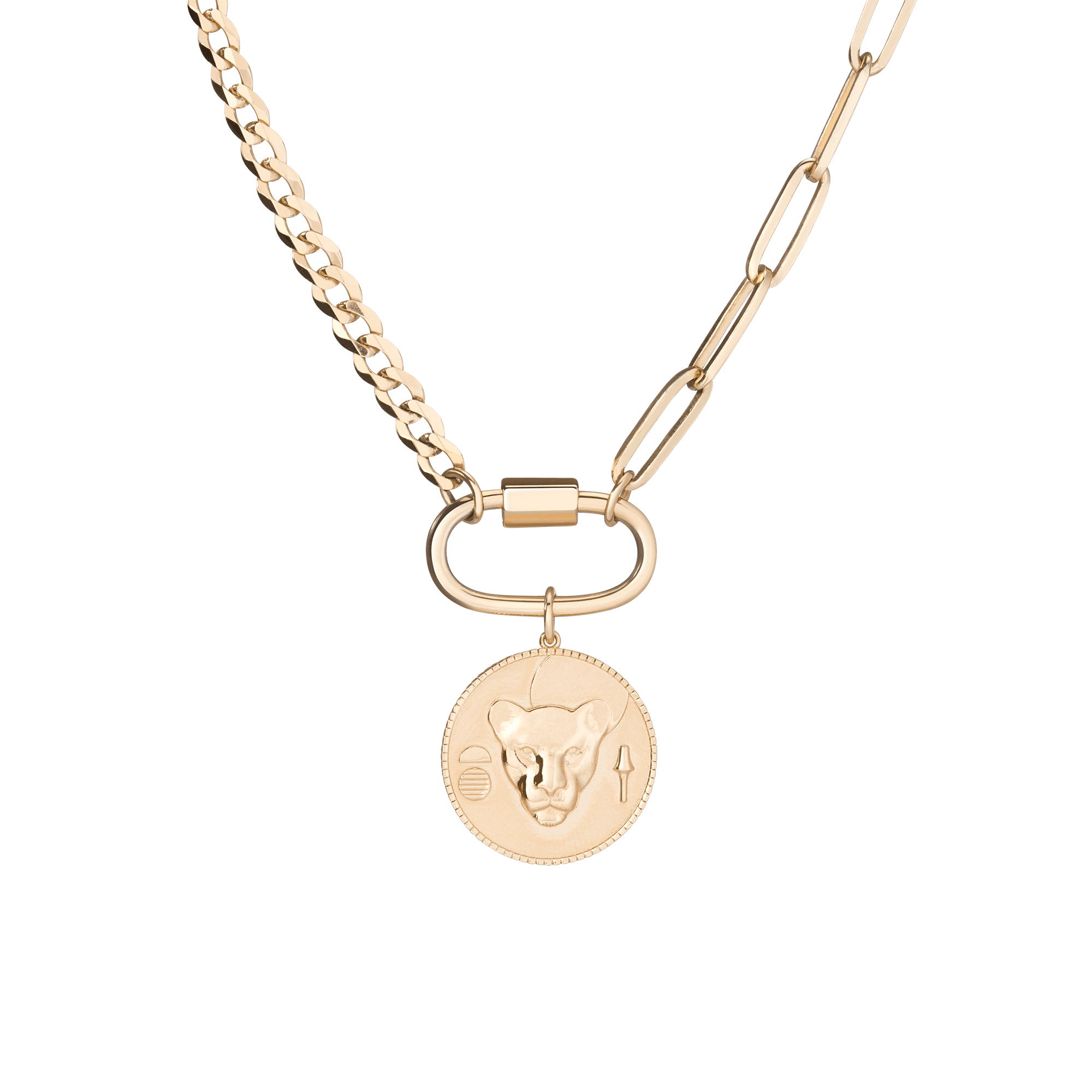 AURATE X KERRY: Lioness Pendant Necklace Vermeil Yellow Gold First