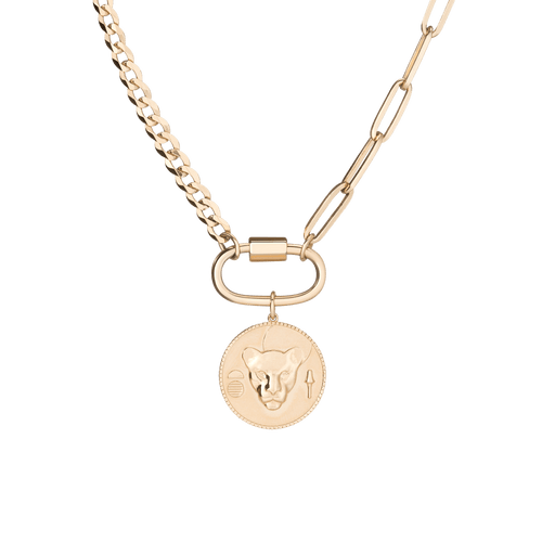 AURATE X KERRY: Lioness Pendant Necklace Vermeil Yellow Gold First