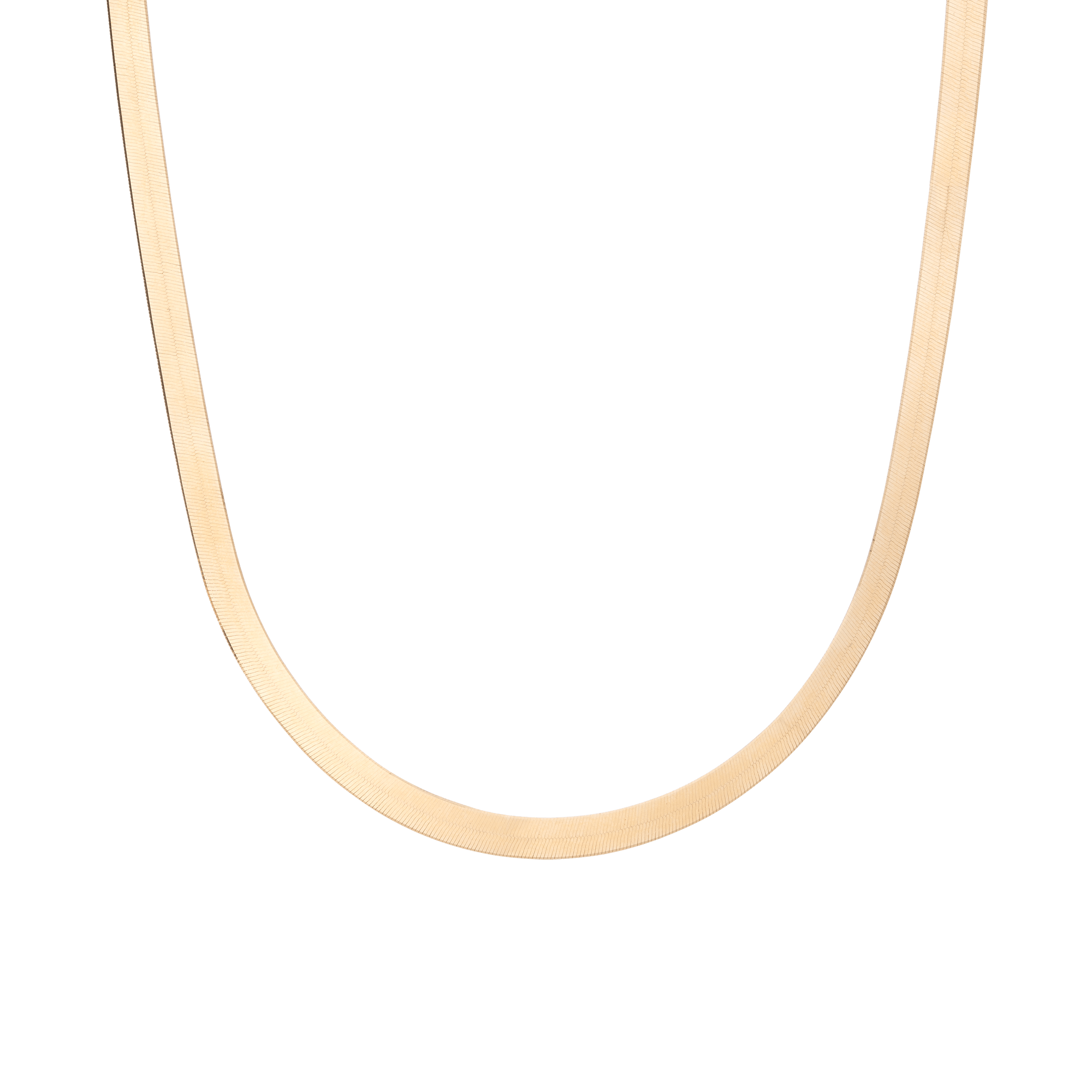 Solid Gold Herringbone Chain Necklace