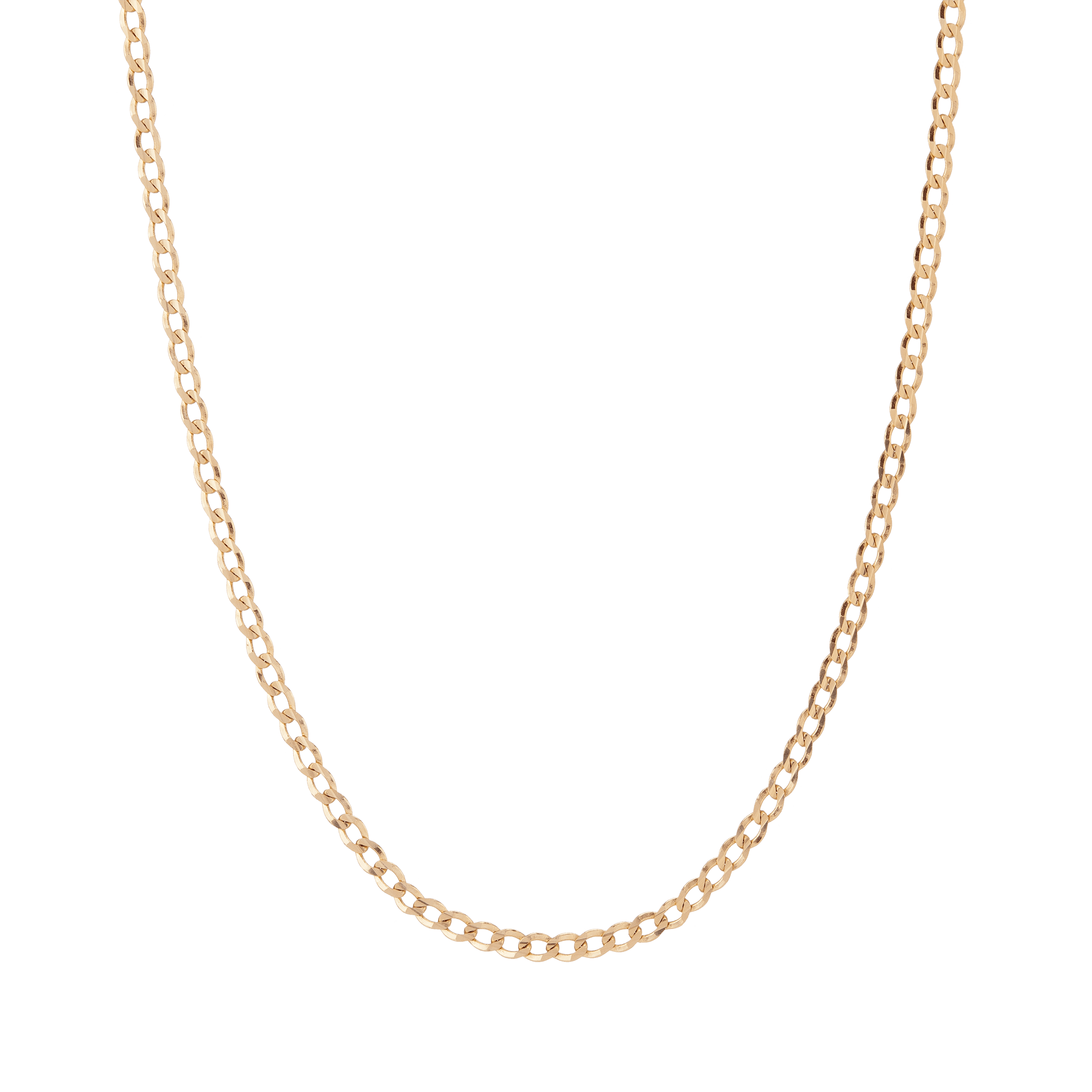 Large Gold Curb Chain Necklace Vermeil 14K Yellow Gold 18in 22in First