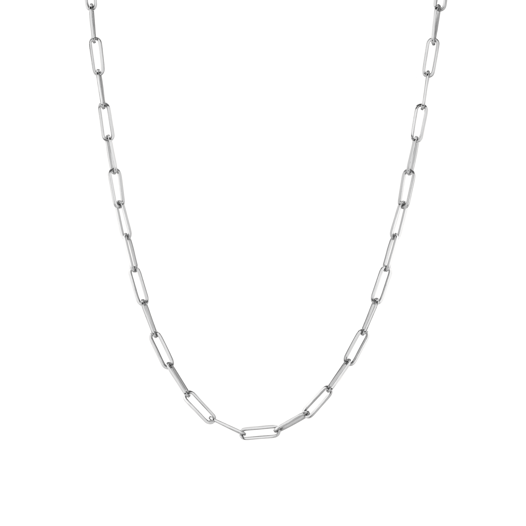 Large Chain Necklace White Gold Vermeil 14K 18K 16in 18in 22in First