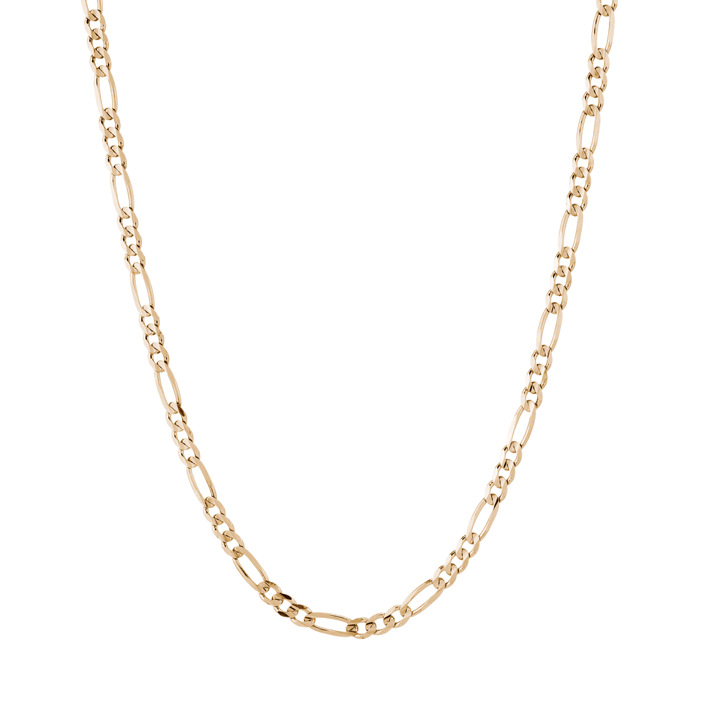 Large Gold Figaro Chain Necklace Vermeil 14K Yellow Gold 18in 22in First