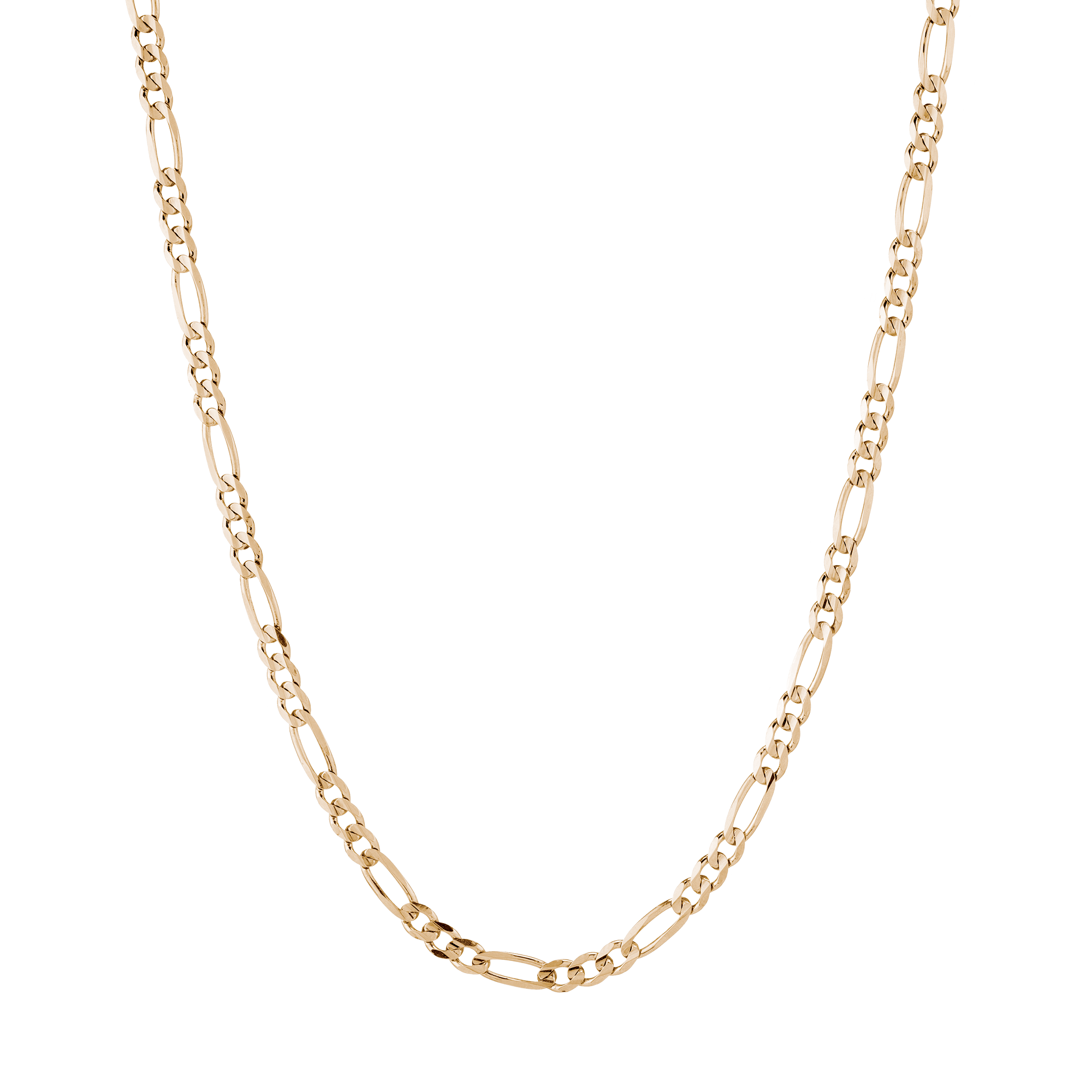 Large Gold Figaro Chain Necklace Vermeil 14K Yellow Gold 18in 22in First