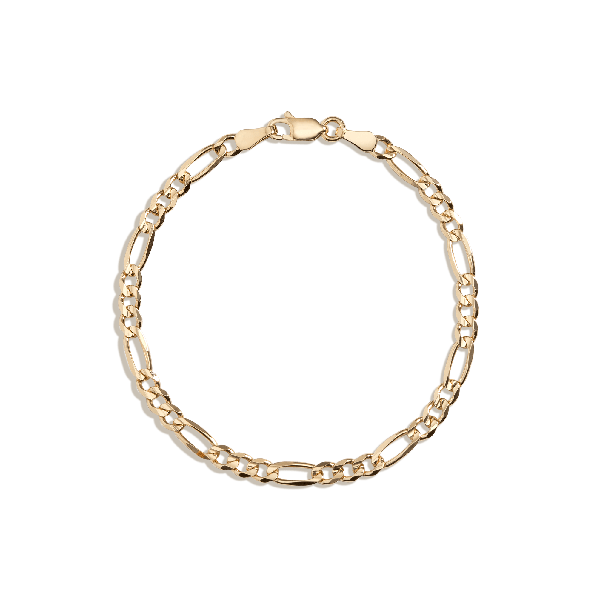 Large Gold Figaro Chain Bracelet