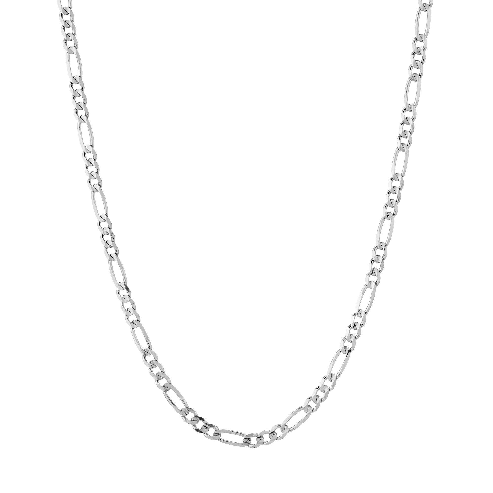 Large Gold Figaro Chain Necklace Vermeil 14K White Gold 18in 22in First