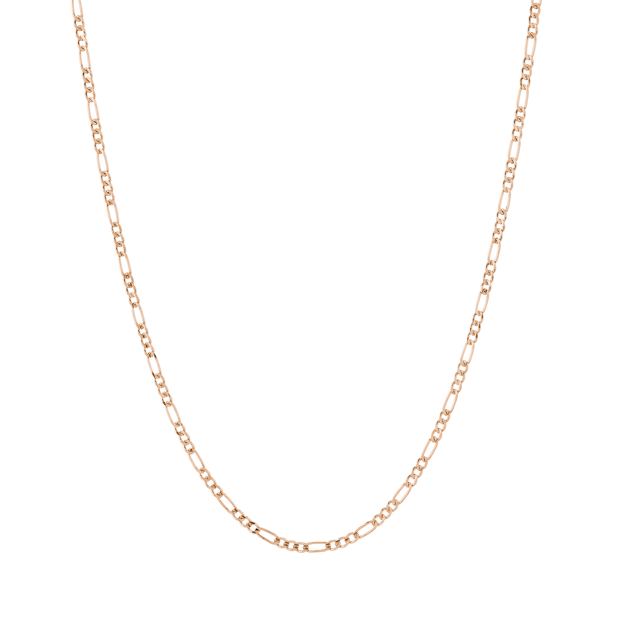 Medium Gold Figaro Chain Necklace Vermeil 14K Rose Gold 18in 22in First