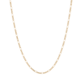 Medium Gold Figaro Chain Necklace Vermeil 14K Yellow Gold 18in 22in First