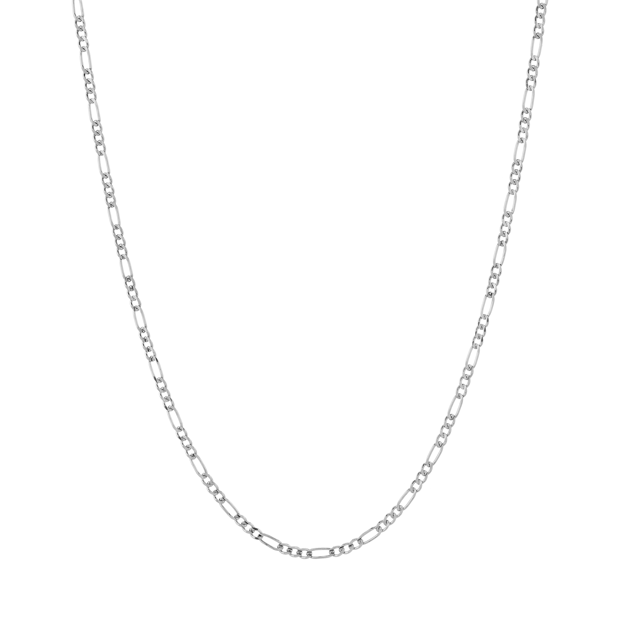 Medium Gold Figaro Chain Necklace Vermeil 14K White Gold 18in 22in First