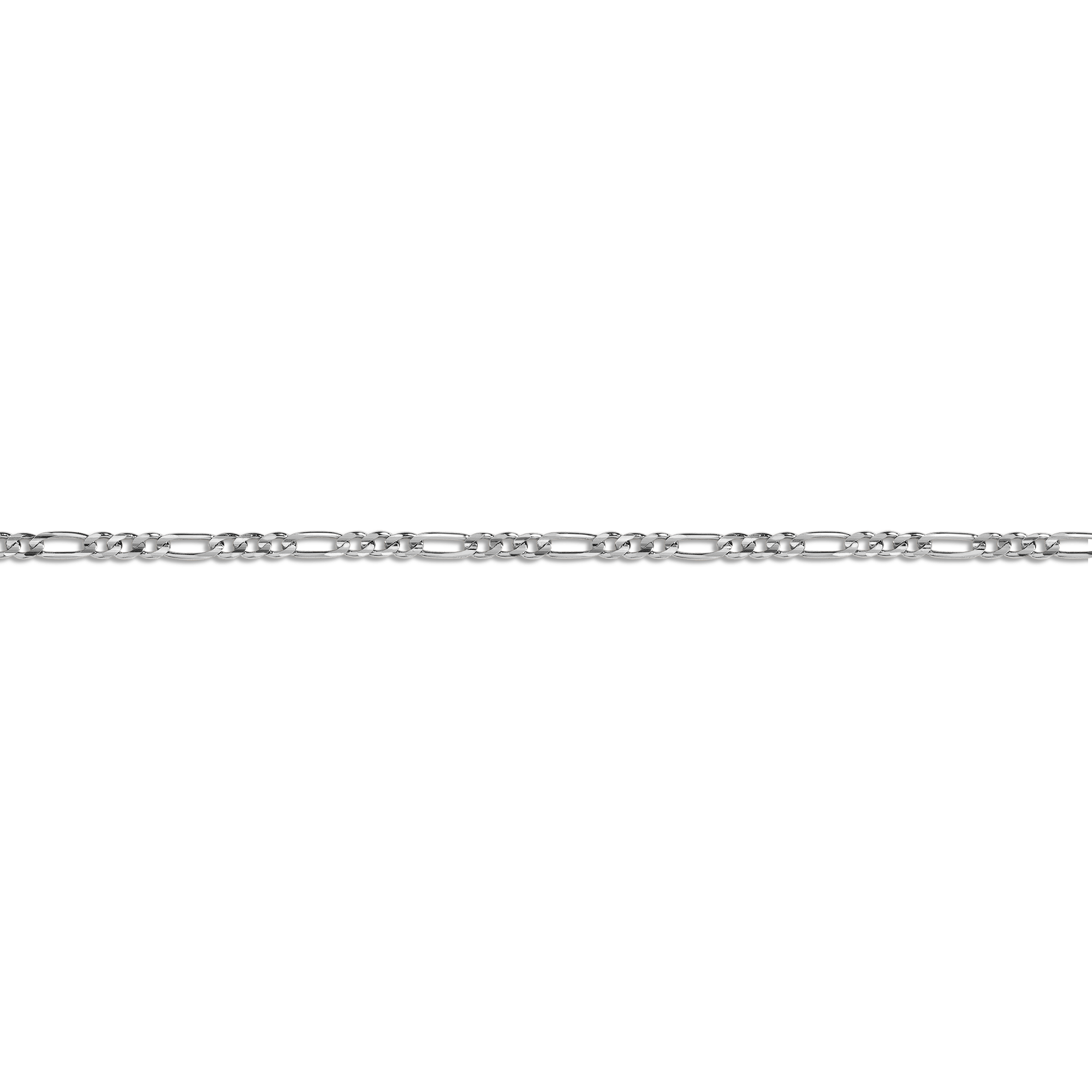 Medium Gold Figaro Chain Bracelet Vermeil 14K White Gold First