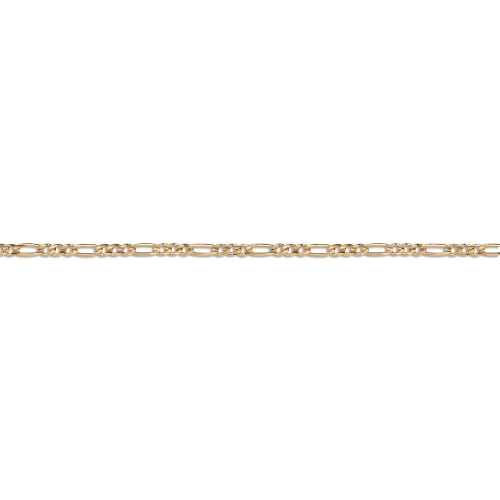 Medium Gold Figaro Chain Bracelet Vermeil 14K Yellow Gold First