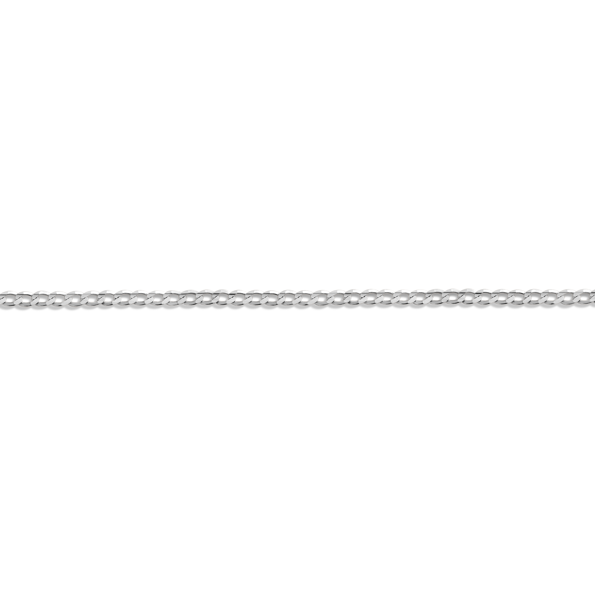 Medium Curb Chain Bracelet Vermeil 14K White Gold First