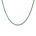 Lab Grown Green Emerald Baguette Tennis Necklace