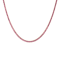 Lab Grown Pink Sapphire Baguette Tennis Necklace