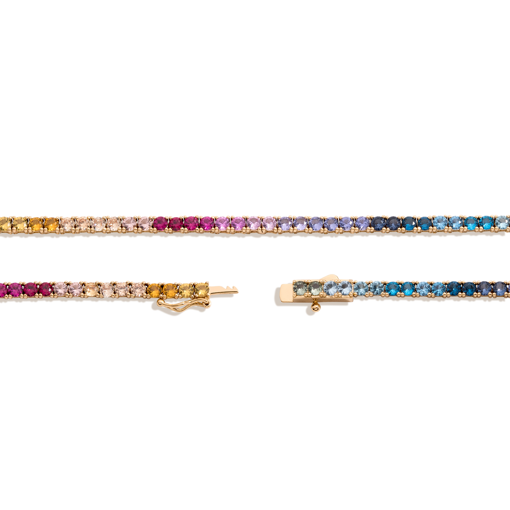 Ombré Rainbow Tennis Necklace