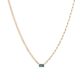 AURATE X MICHELLE: Tranquility Blue Topaz Chain Necklace