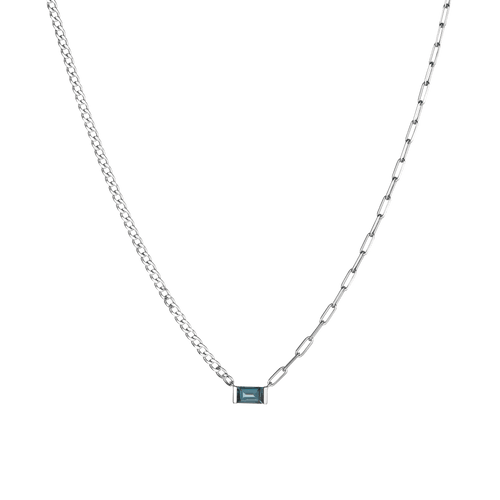 AURATE X MICHELLE: Tranquility Blue Topaz Chain Necklace