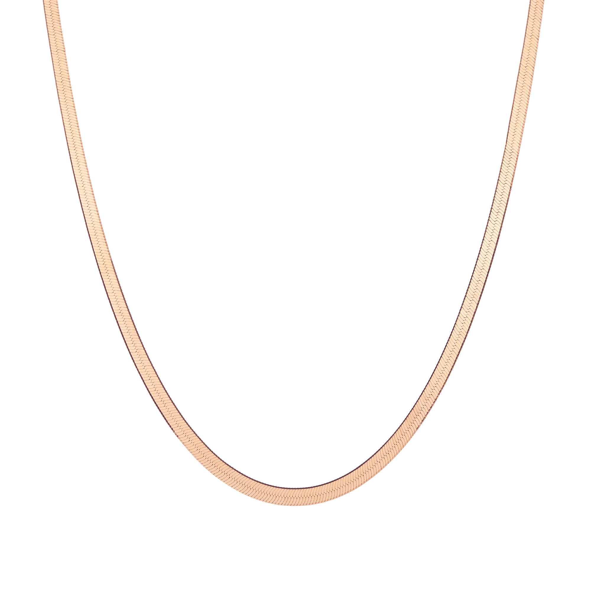 Solid Gold Herringbone Chain Necklace
