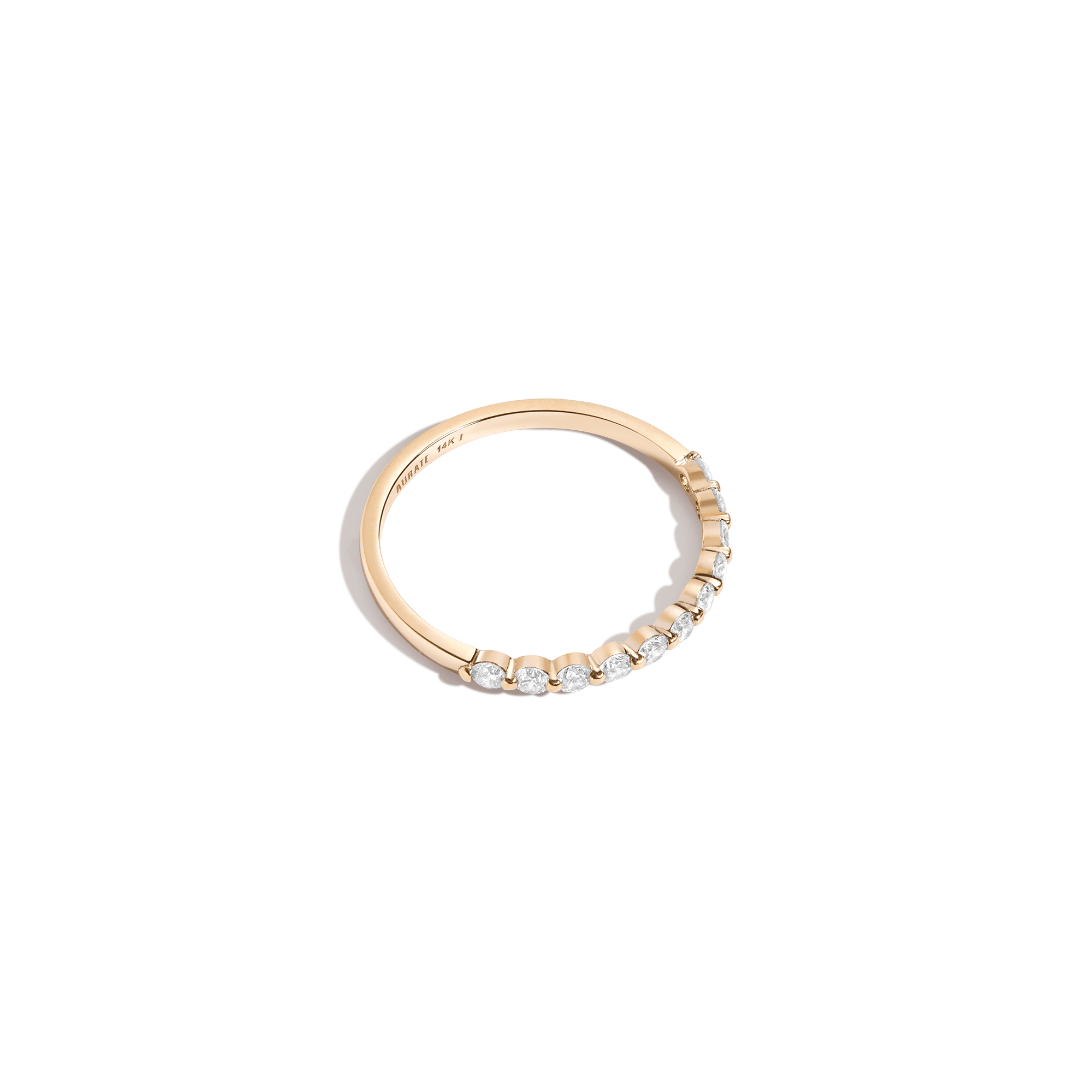 Half-Studded Prong Diamond Gold Band