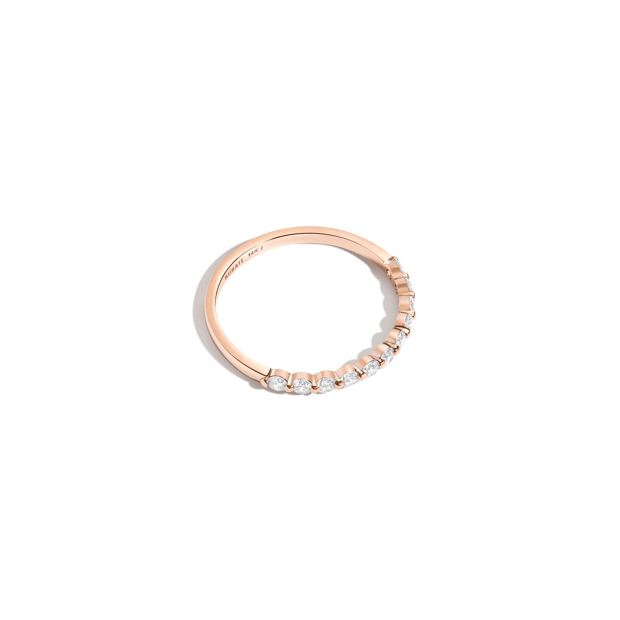 Half-Studded Prong Diamond Gold Band