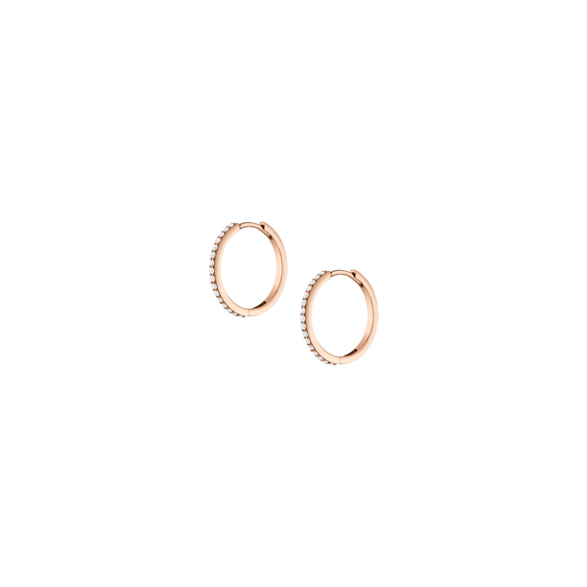 Thin Forever Diamond Hinged Huggie Earrings (15mm)