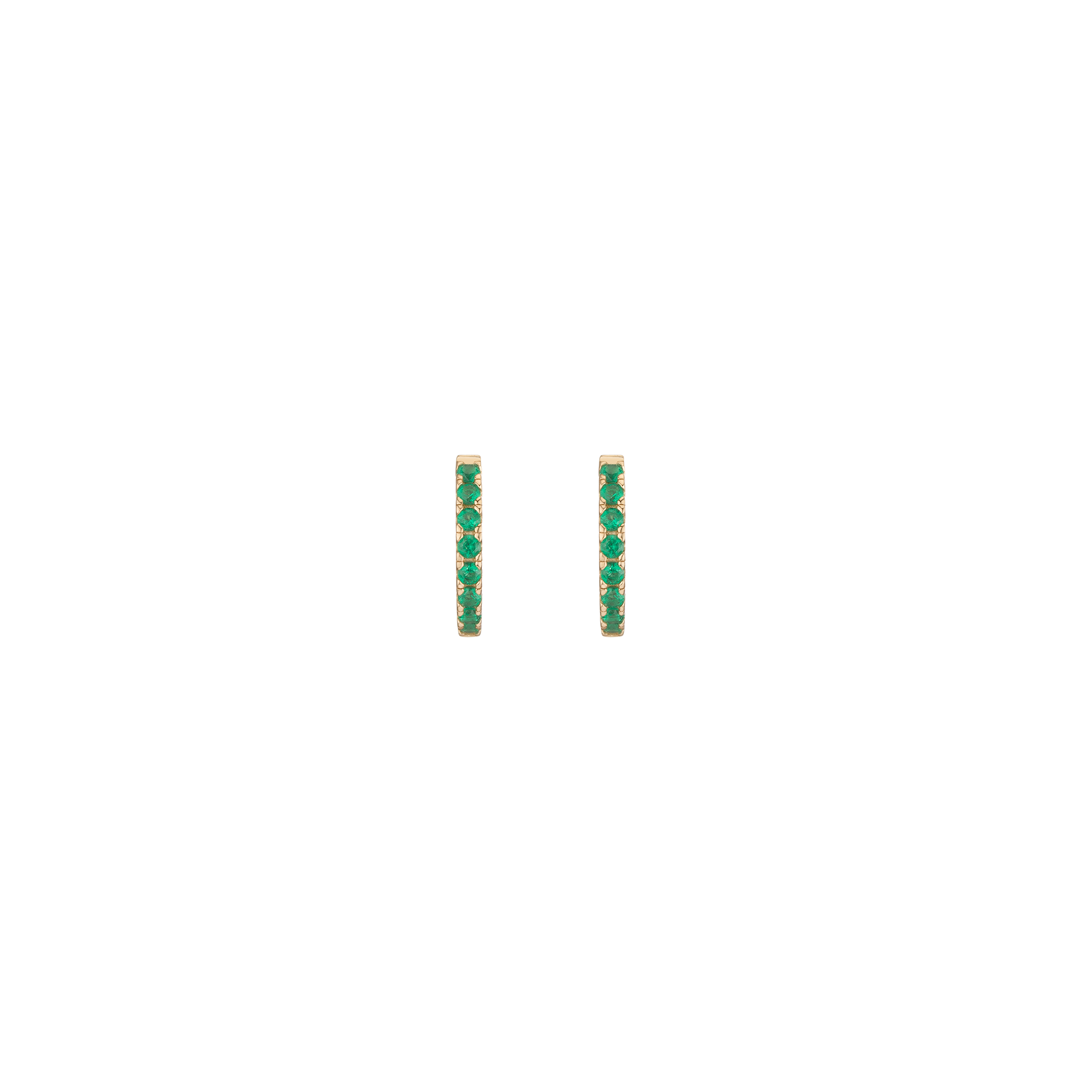 Lab Grown Green Emerald Huggie Earrings