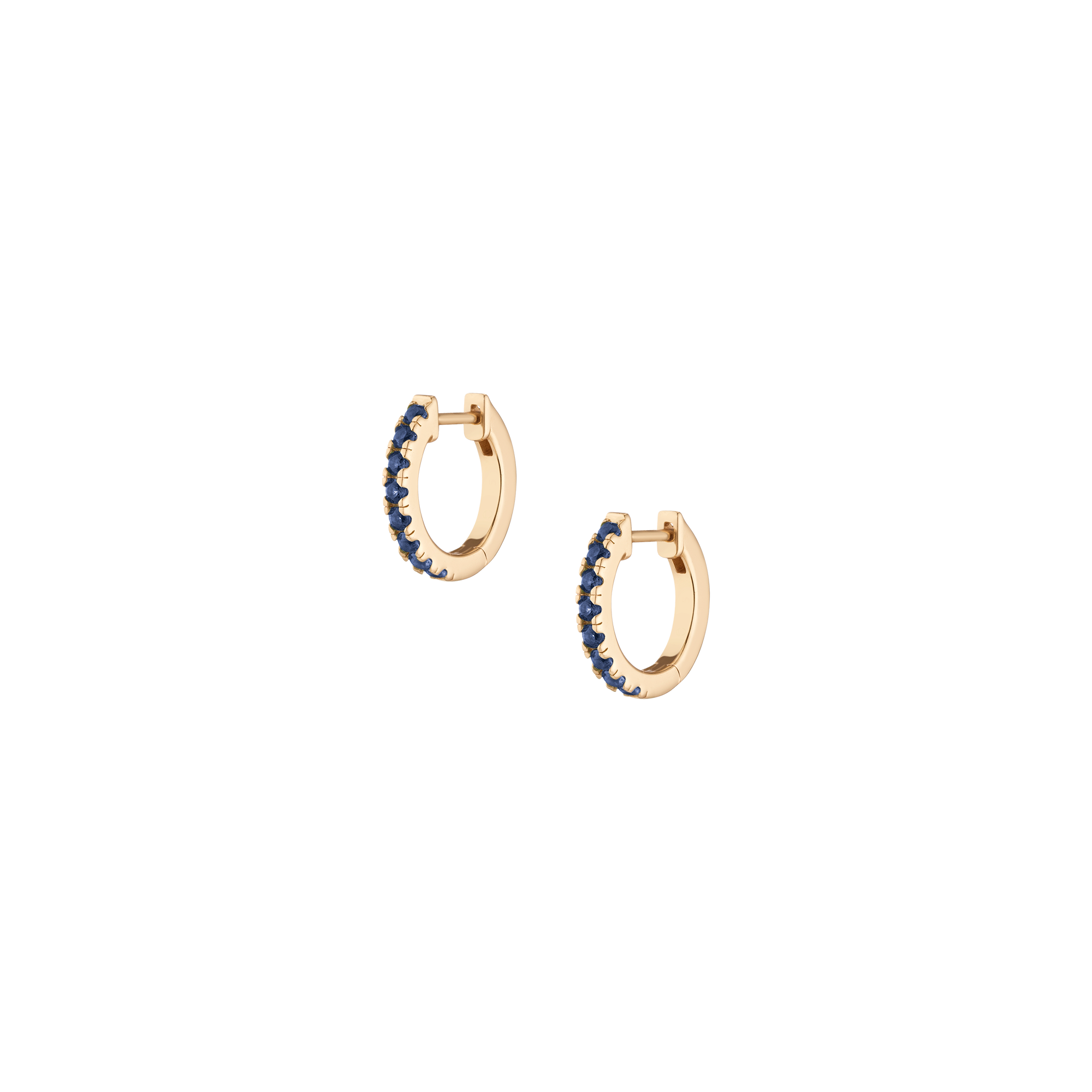 Lab Grown Blue Sapphire Huggie Earrings