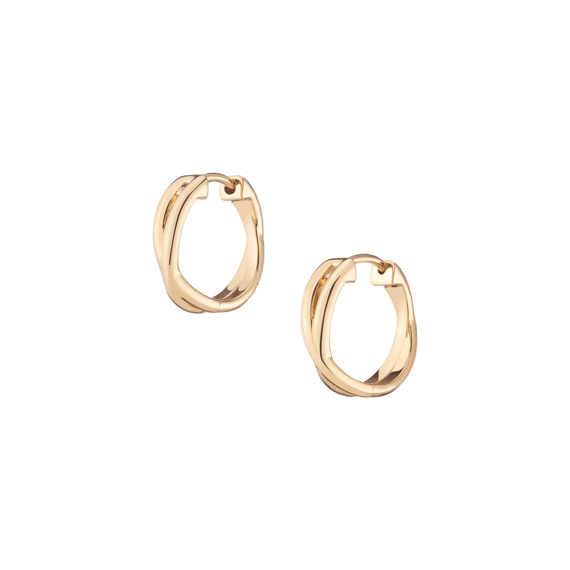 Crossover Huggie Earrings