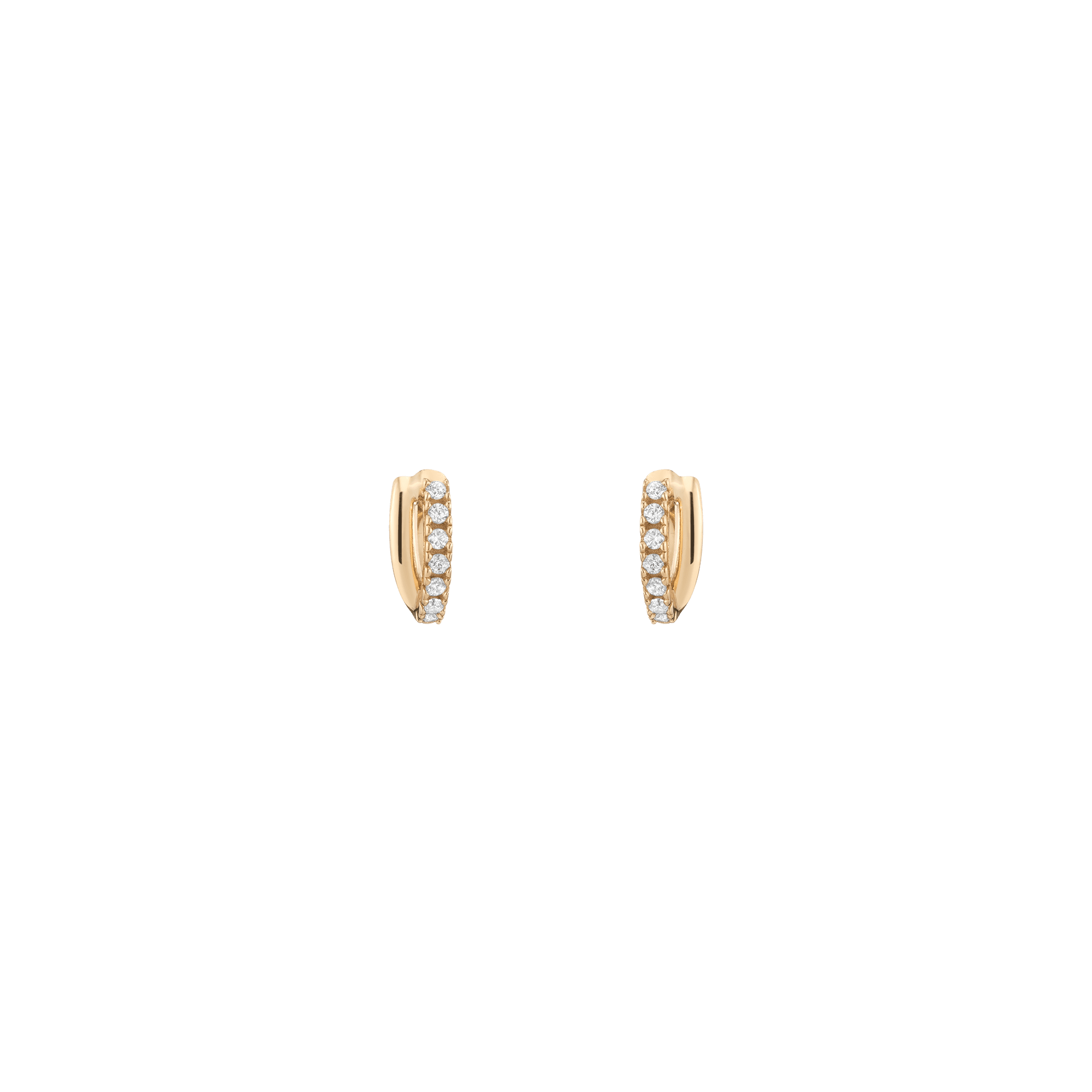 Diamond Crossover Huggie Earrings
