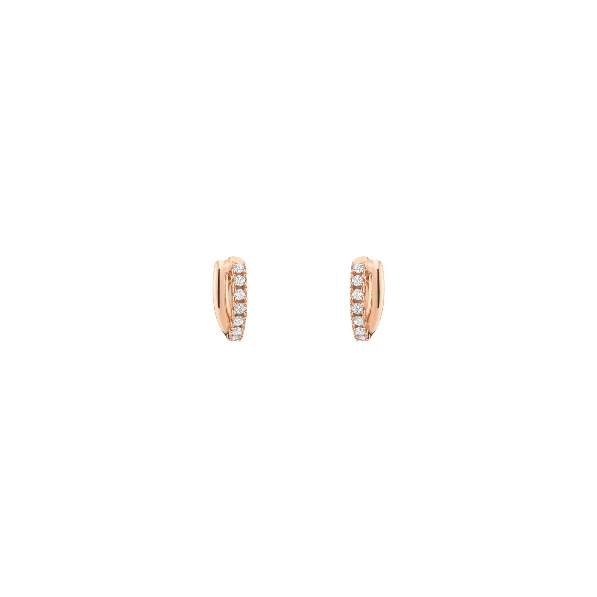 Diamond Crossover Huggie Earrings