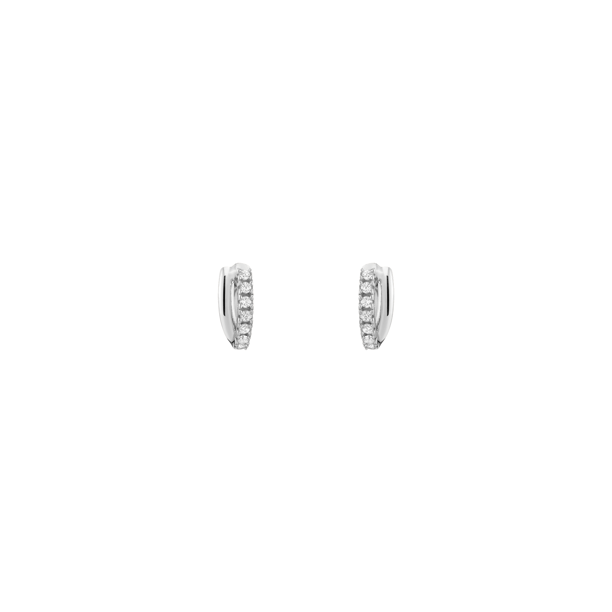 Diamond Crossover Huggie Earrings